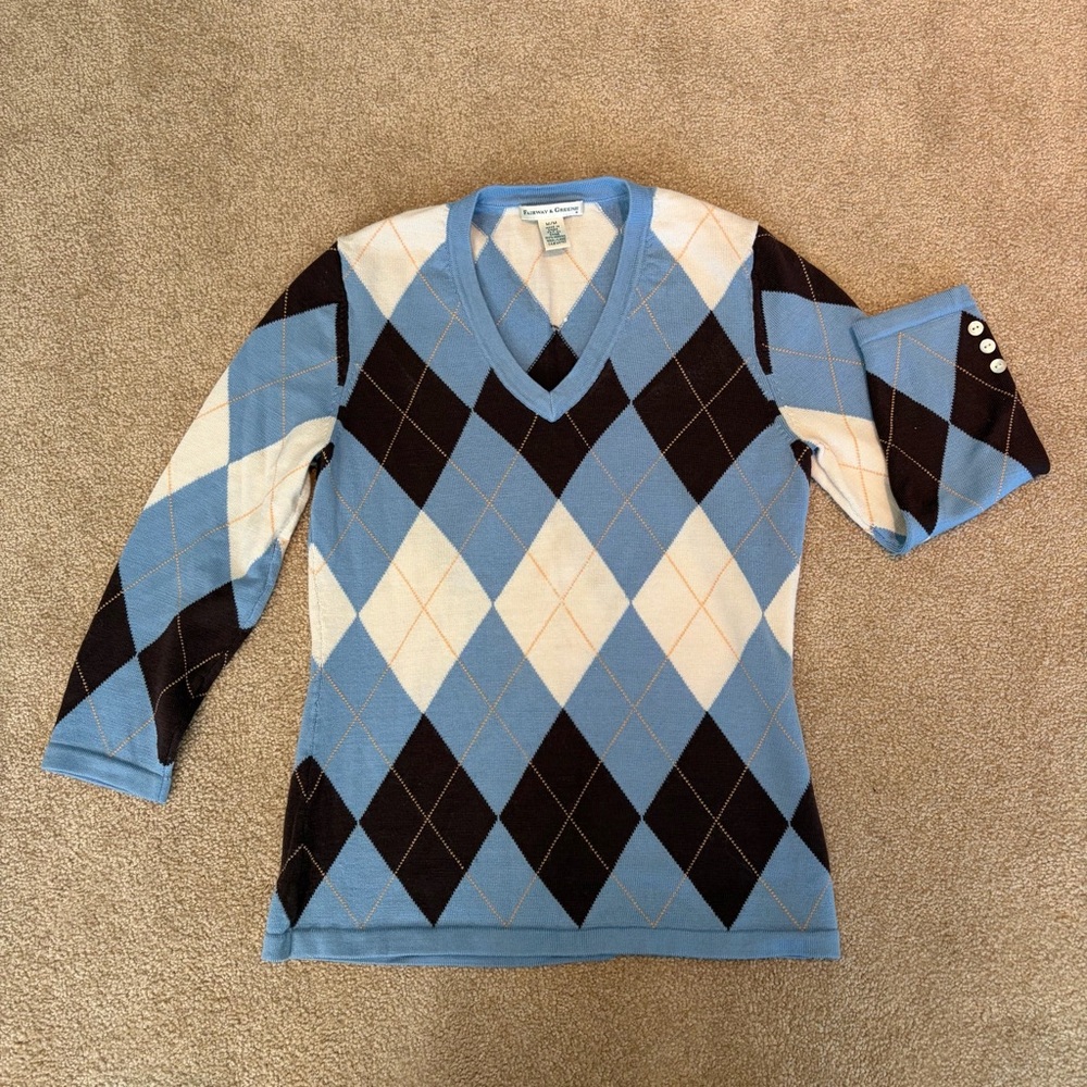 Fairway & Greene Wool Argyle Sweater